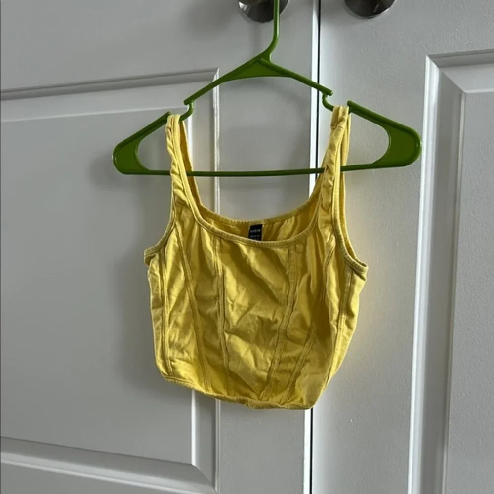 Yellow Women's Crop Top - Picture 1 of 1